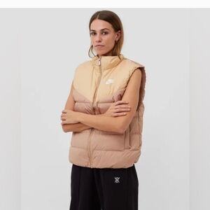 Nike Therma Fit Tan and Brown Puffer Vest